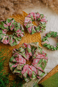 Floral Green Scrunchy - Odhanon