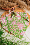 Green Bandana Pink Florals - Odhanon