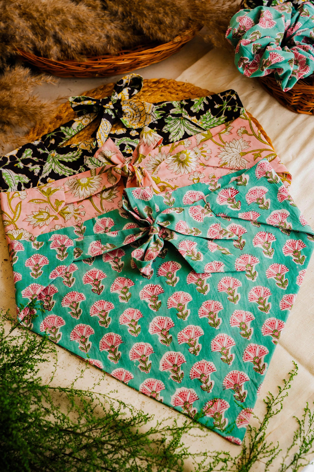 Set of Floral Cotton Bandanas - Odhanon