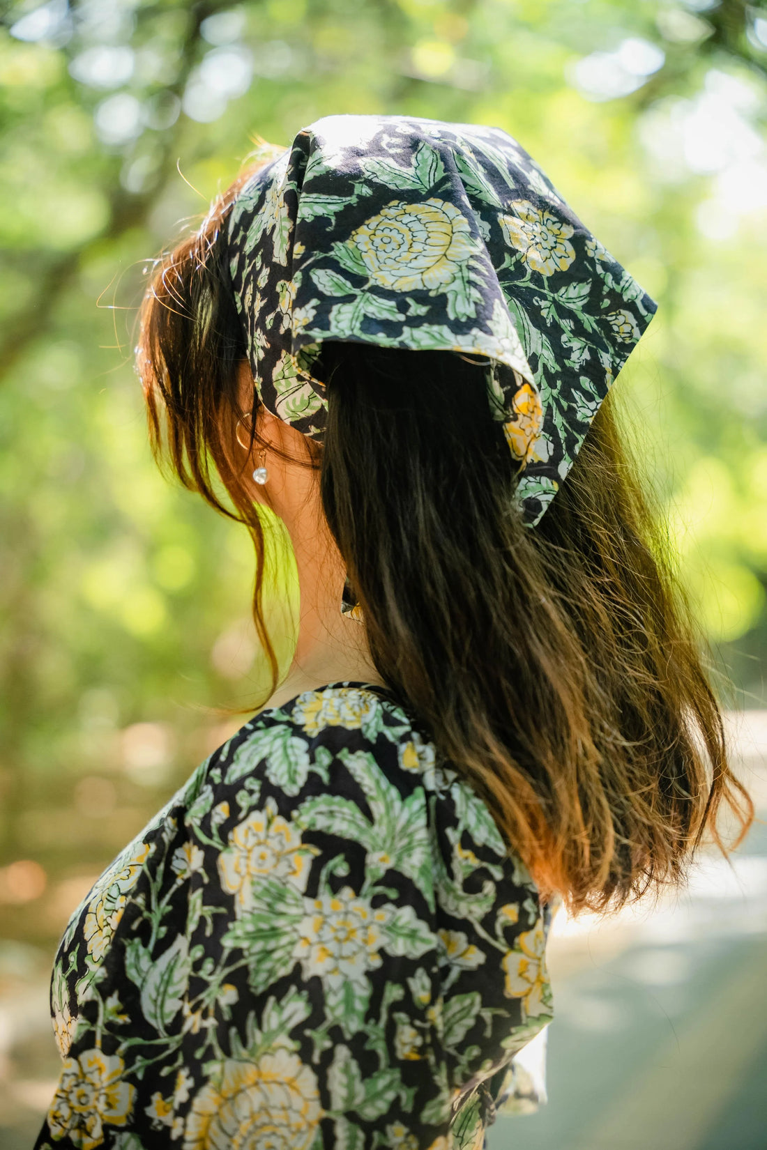 Black Florals Summer Bandana - Odhanon