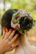 Floral Green Scrunchy - Odhanon