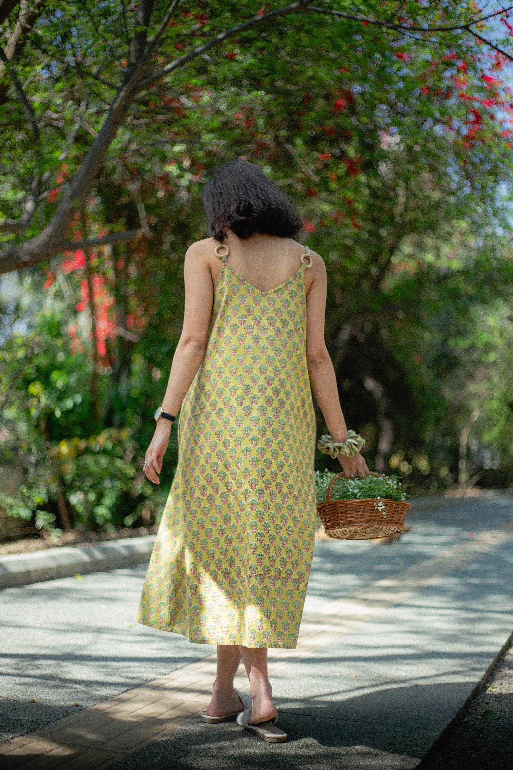 Green Slip Midi Dress - Odhanon