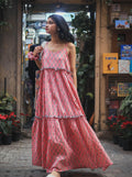 Pink Flare Maxi Dress - Odhanon