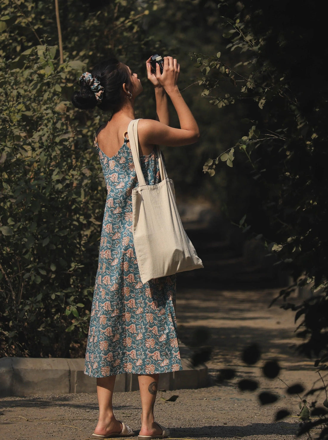 Floral Cotton Slip Dress - Odhanon